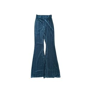 Flare Velour Blue Green Teal‎ Pull On Pants XS